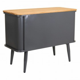 Mobile Aggiuntivo Alexandra House Living Marrone Nero Grigio Vetro Ferro Legno di abete 32 x 54 x 70 cm
