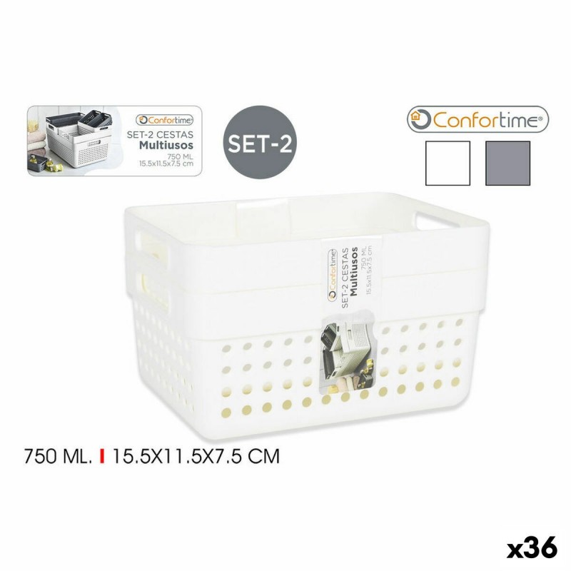 Cestino Multiuso Confortime 144943 15,5 x 11,5 x 7,5 cm 2 Pezzi (36 Unità)