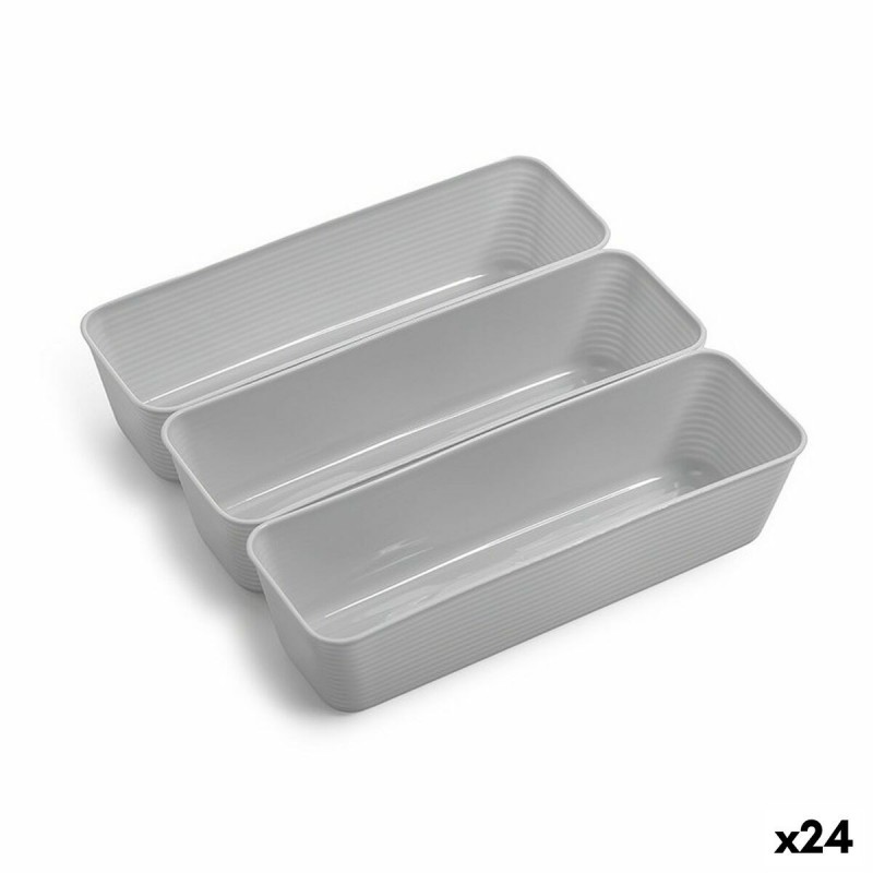 Contenitori per Cassetti Dem Plastica Multiuso (3 Pezzi) (24 Unità)