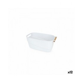Cestino Multiuso Confortime Bianco Legno Plastica 27 x 14,5 x 12 cm Con manici (12 Unità)