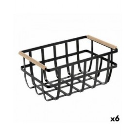 Cestino Multiuso Confortime Nero 36 x 22 x 15,5 cm (6 Unità)