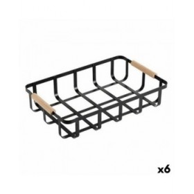 Cestino Multiuso Confortime Nero 36 x 24,3 x 8 cm (6 Unità)
