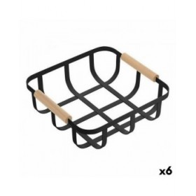 Cestino Multiuso Confortime Nero 23 x 23 x 8 cm (6 Unità)