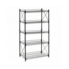Scaffale Confortime Metallo Nero 52 x 34 x 110 cm (2 Unità)
