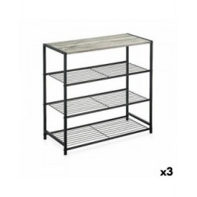 Scaffale Confortime Nero Metallo 60 x 30 x 63,5 cm (3 Unità)