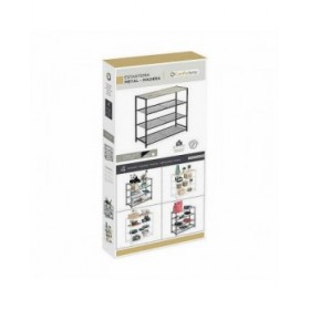Scaffale Confortime Nero Metallo 60 x 30 x 63,5 cm (3 Unità)