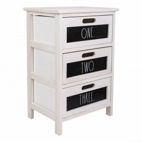 Cassettiera Alexandra House Living Bianco Legno di paulownia 29 x 58 x 40 cm