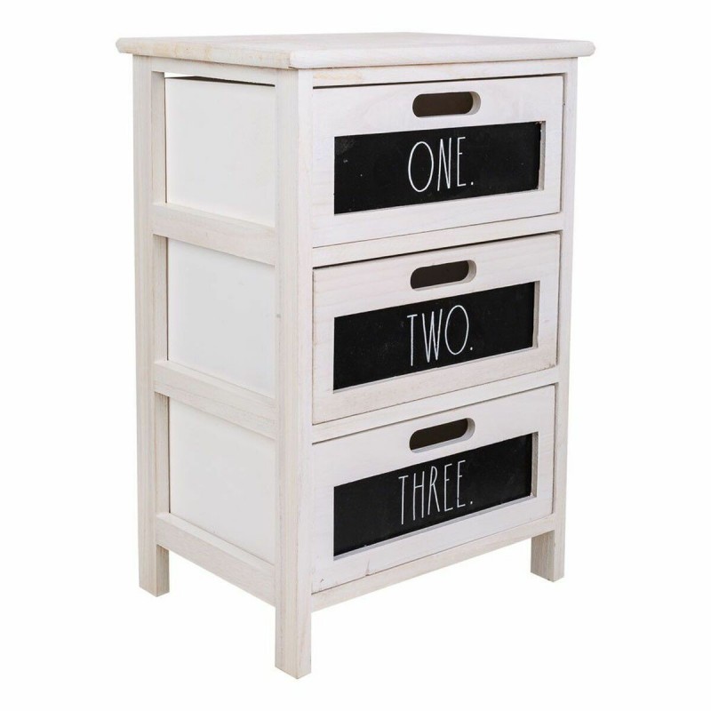 Cassettiera Alexandra House Living Bianco Legno di paulownia 29 x 58 x 40 cm