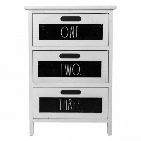 Cassettiera Alexandra House Living Bianco Legno di paulownia 29 x 58 x 40 cm