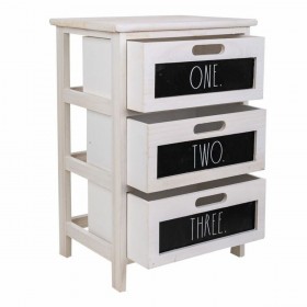 Cassettiera Alexandra House Living Bianco Legno di paulownia 29 x 58 x 40 cm