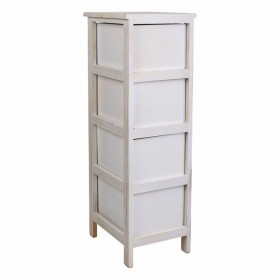 Cassettiera Alexandra House Living Bianco Legno di paulownia 32 x 81 x 26 cm
