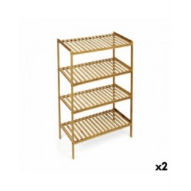 Scaffale Confortime Marrone 4 Mensole Bambù 70 x 35 x 100 cm (2 Unità)