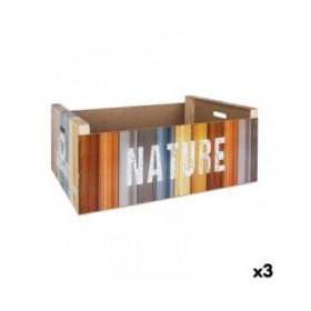 Scatola portaoggetti Confortime Nature Legno Multicolore 58 x 39 x 21 cm (3 Unità)