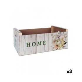 Scatola portaoggetti Confortime Sweet Home Multicolore Legno Fiori 58 x 39 x 21 cm (3 Unità)