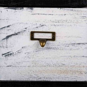 Cassettiera Alexandra House Living Bianco Nero Legno di paulownia 32 x 98 x 26 cm