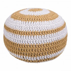 Puff Alexandra House Living Bianco Marrone polistirene 45 x 30 x 45 cm