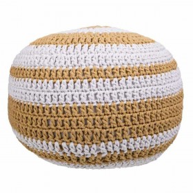Puff Alexandra House Living Bianco Marrone polistirene 45 x 30 x 45 cm