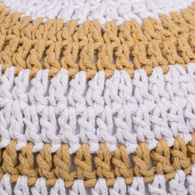 Puff Alexandra House Living Bianco Marrone polistirene 45 x 30 x 45 cm