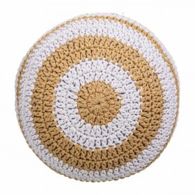 Puff Alexandra House Living Bianco Marrone polistirene 45 x 30 x 45 cm