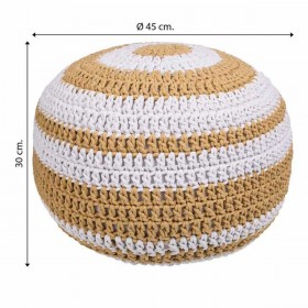 Puff Alexandra House Living Bianco Marrone polistirene 45 x 30 x 45 cm