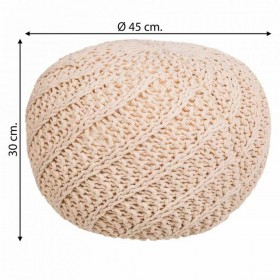 Puff Alexandra House Living Crema polistirene 45 x 30 x 45 cm