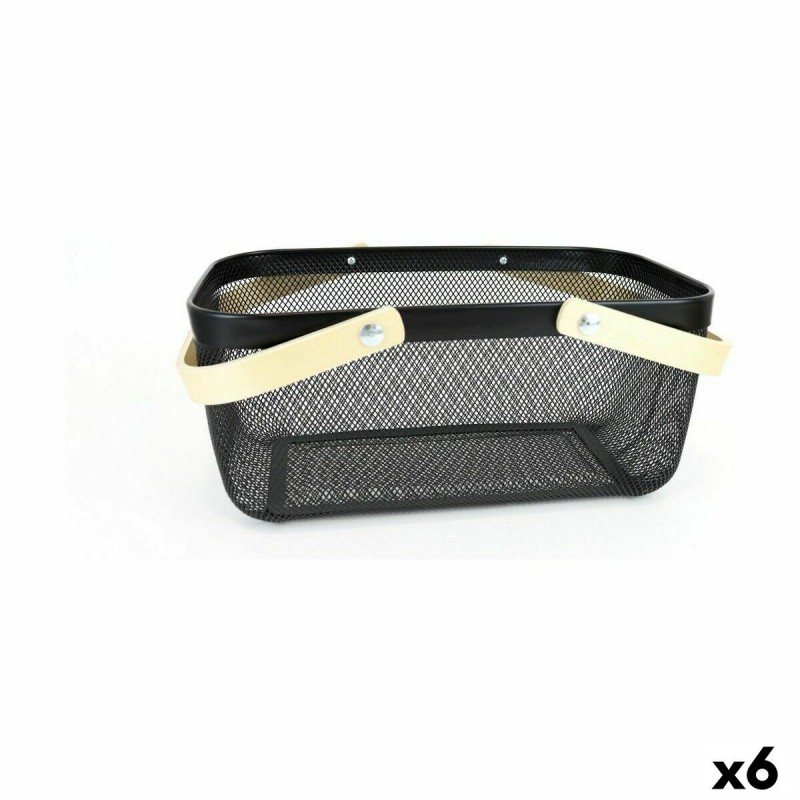 Cestino Multiuso Confortime Legno Metallo 40 x 28 x 18 cm (6 Unità)