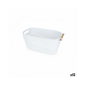 Cestino Multiuso Confortime Plastica Con manici Legno 40 x 21,5 x 18 cm (12 Unità)
