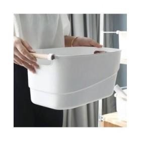 Cestino Multiuso Confortime Plastica Con manici Legno 40 x 21,5 x 18 cm (12 Unità)