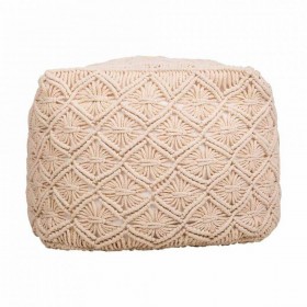 Puff Alexandra House Living Crema polistirene 45 x 40 x 45 cm