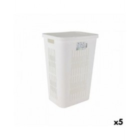 Cesto per i Panni Tontarelli Bella Doppio coperchio 60 L Bianco 40,5 x 33 x 59 cm (5 Unità)