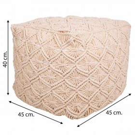 Puff Alexandra House Living Crema polistirene 45 x 40 x 45 cm