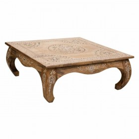 Tavolo aggiuntivo Alexandra House Living Bianco Naturale 45 x 17 x 45 cm