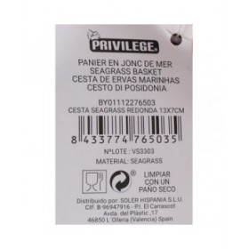 Cestino Multiuso Privilege Erba di mare Rotondo Rotonda 13 x 7 cm (24 Unità)