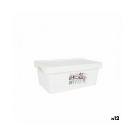 Scatola portaoggetti con coperchio Tontarelli Maya Bianco 4,2 L 28 x 18 x 11,2 cm (12 Unità)