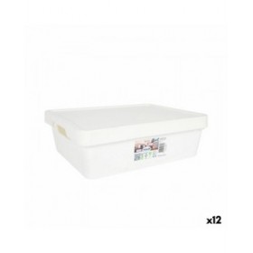 Scatola portaoggetti con coperchio Tontarelli Maya Bianco 9,2 l 36 x 28 x 11 cm (12 Unità)
