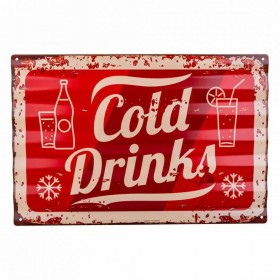 Placca da Parete Alexandra House Living Cold Drink Ferro 59 x 1 x 40 cm