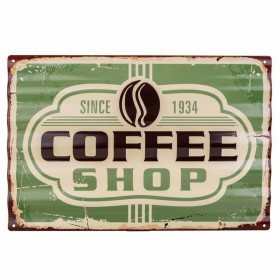Placca da Parete Alexandra House Living Coffee Shop Ferro 59 x 1 x 40 cm