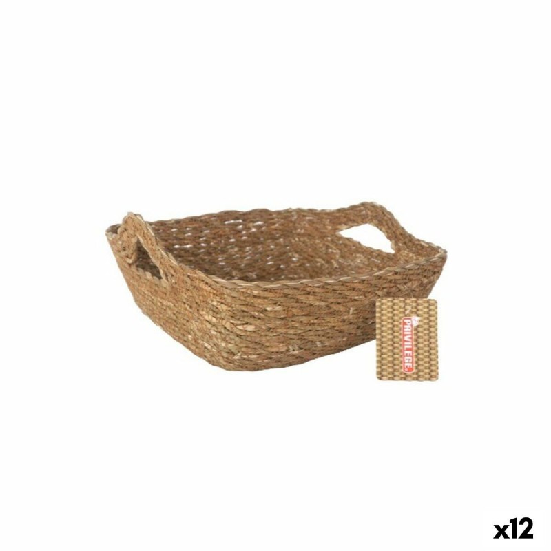Cestino Multiuso Privilege Marrone vimini 22 x 22 x 8 cm (12 Unità)