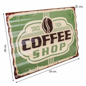 Placca da Parete Alexandra House Living Coffee Shop Ferro 59 x 1 x 40 cm