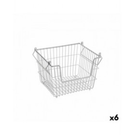 Cestino Multiuso Confortime Grigio Metallo 32 x 27 x 23 cm (6 Unità)