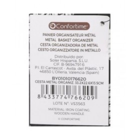 Cestino Multiuso Confortime Metallo 33,2 x 22,6 x 13,5 cm (10 Unità)