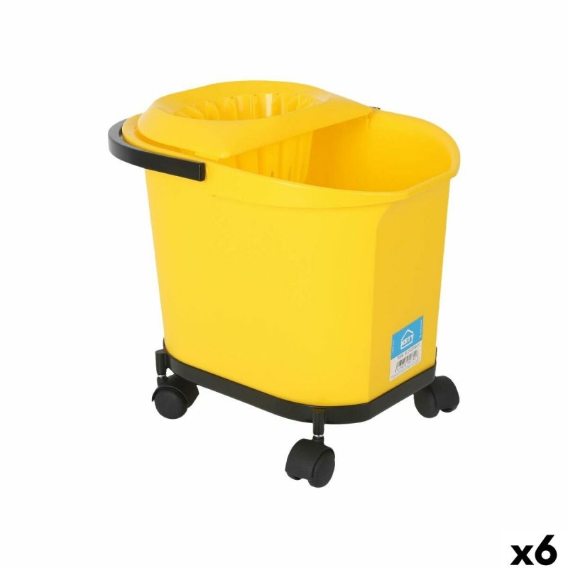 Secchio per Pavimenti Kety Giallo 16 L 40,5 x 30 x 35 cm (6 Unità)