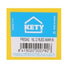 Secchio per Pavimenti Kety Giallo 16 L 40,5 x 30 x 35 cm (6 Unità)