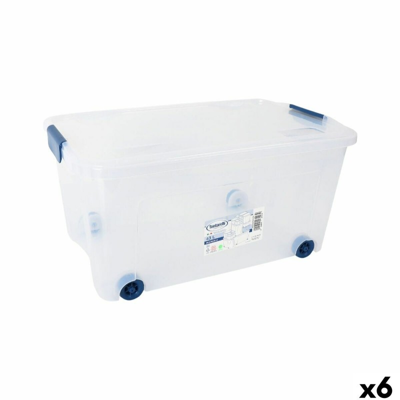 Scatola con Ruote per Organizzare Tontarelli 59 x 38 x 29 cm (6 Unità)