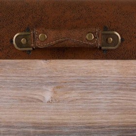 Cassapanca Alexandra House Living Marrone Poliuretano Legno MDF 40 x 38 x 80 cm