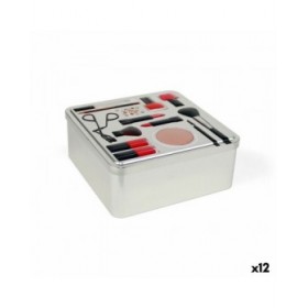 Scatola Multiuso Confortime Make-Up Metallo 19,7 x 19,7 x 8 cm (12 Unità)