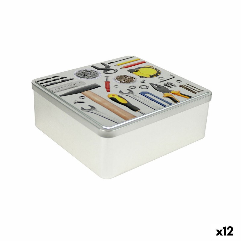 Scatola Multiuso Confortime Tools Metallo 23,7 x 22,2 x 8,9 cm (12 Unità)