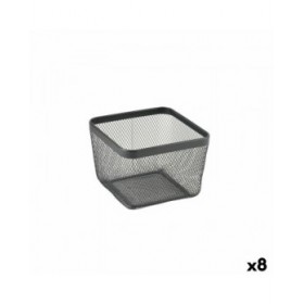 Cestino Multiuso Confortime Nero Metallo 24,5 x 24,5 x 17 cm (8 Unità)