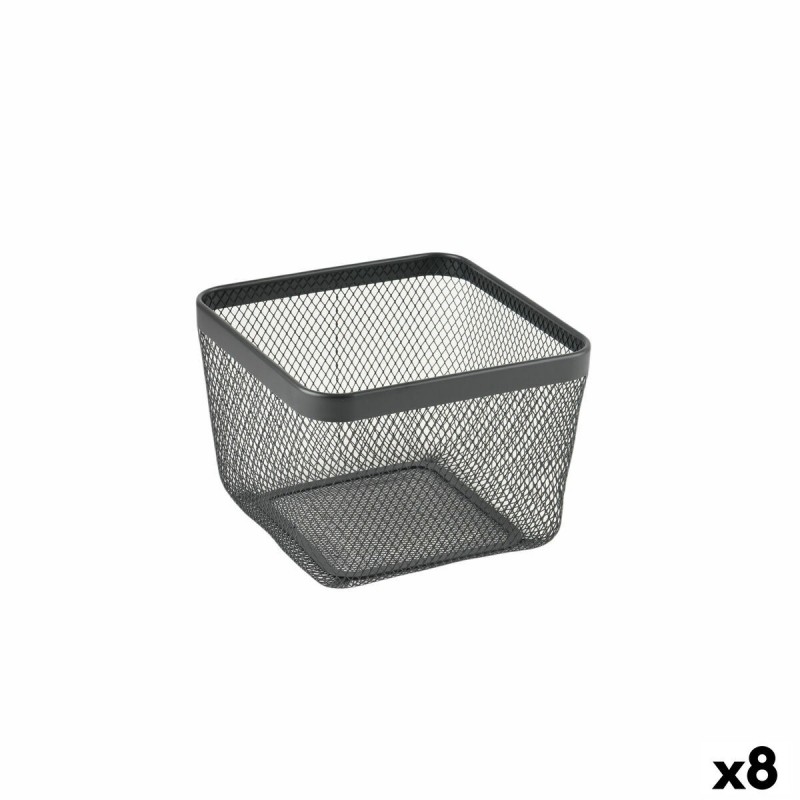 Cestino Multiuso Confortime Nero Metallo 24,5 x 24,5 x 17 cm (8 Unità)