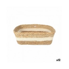Scatola portaoggetti Privilege vimini Quadrato 22 x 22 x 8 cm (12 Unità)